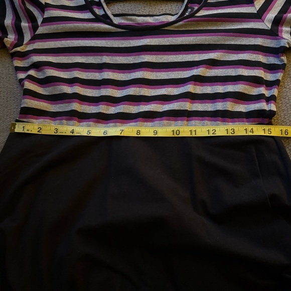 Torrid Pink and Black Striped Dress Women's Size 0 Large Cotton Blend - Picture 6 of 7